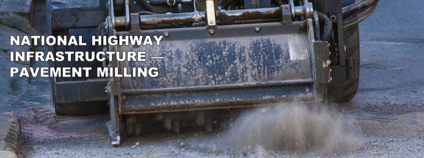 Milling of asphalt for road reconstruction accessory for skid steer