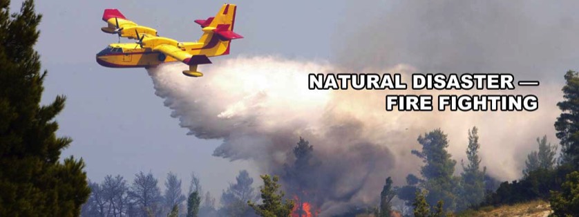 Seaplane Droping Fire Retardant