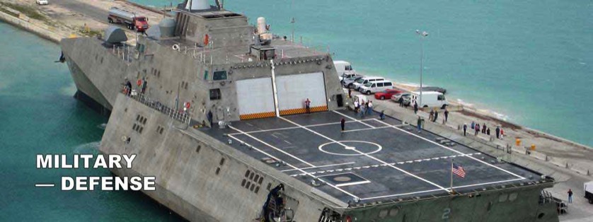 Modern Warfare Ship USS Independence Moored at Pier